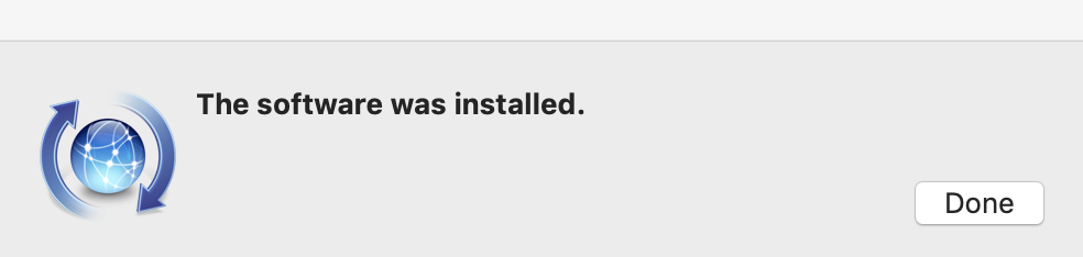 The software was installed